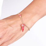 Bracciale in Metallo con corno rosso e corona - BYSIMON gioielli