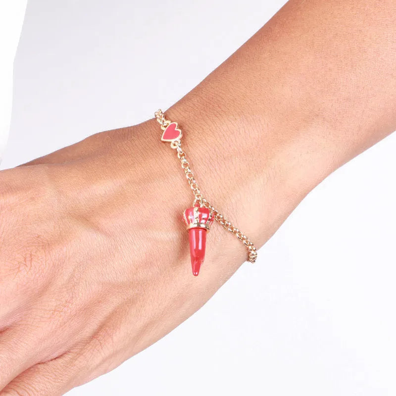 Bracciale in Metallo con corno rosso e corona - BYSIMON gioielli