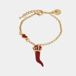 Bracciale in Metallo con corno rosso e corona - BYSIMON gioielli
