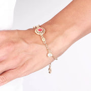 Bracciale in Metallo in stile antico blu e rosso