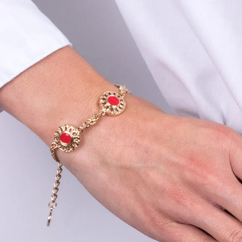 Bracciale in Metallo in stile antico rosso