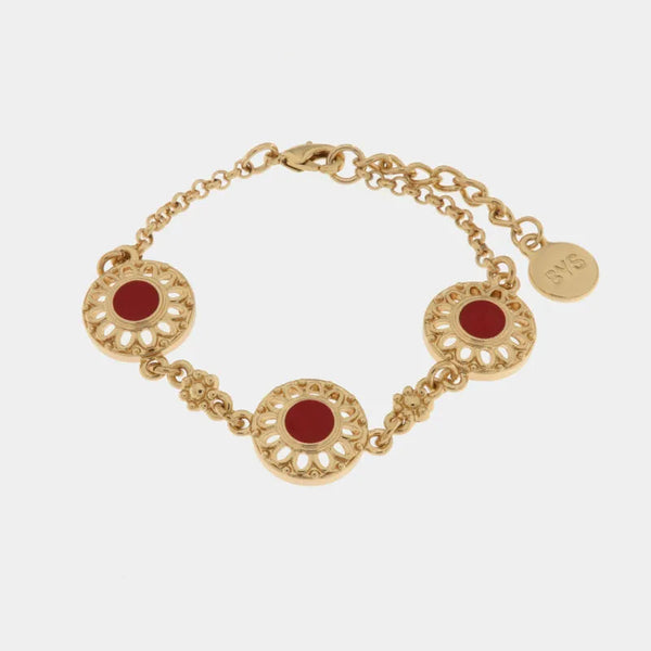 Bracciale in Metallo in stile antico rosso - BYSIMON gioielli