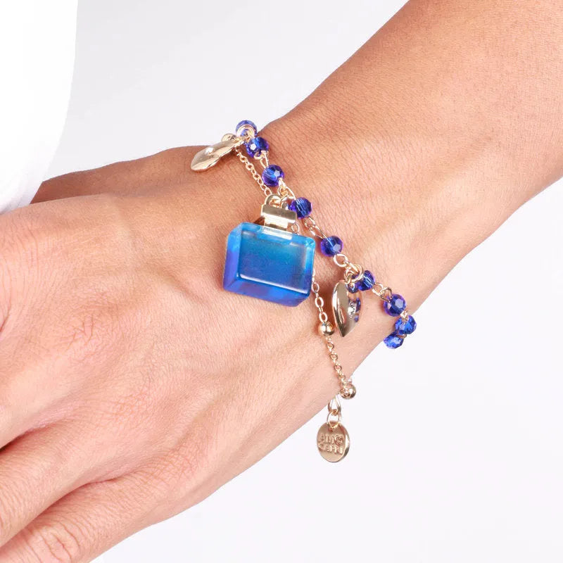 Bracciale in Metallo con profumo e pietre blu