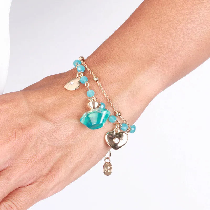 Bracciale in Metallo con profumo e pietre azzurre