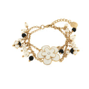 Bracciale in Metallo doppia catena con fiore