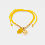 Bracciale in Metallo con limone e cordino giallo - BYSIMON gioielli