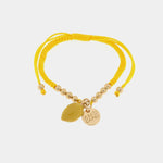 Bracciale in Metallo con limone e cordino giallo - BYSIMON gioielli