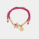 Bracciale in Metallo cordino rosa con stella marina - BYSIMON gioielli