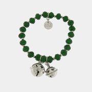 Bracciale in Metallo con sonagli e pietre verdi