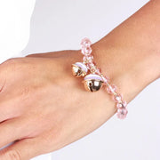 Bracciale in Metallo con sonagli e pietre rosa