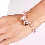 Bracciale in Metallo con sonagli e pietre rosa