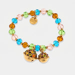 Bracciale in Metallo con sonagli e pietre colorate