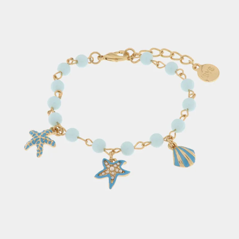 Bracciale in Metallo con conchiglia e stella marina - BYSIMON gioielli