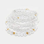 Bracciale in Metallo  con perle e dettagli in oro - BYSIMON gioielli