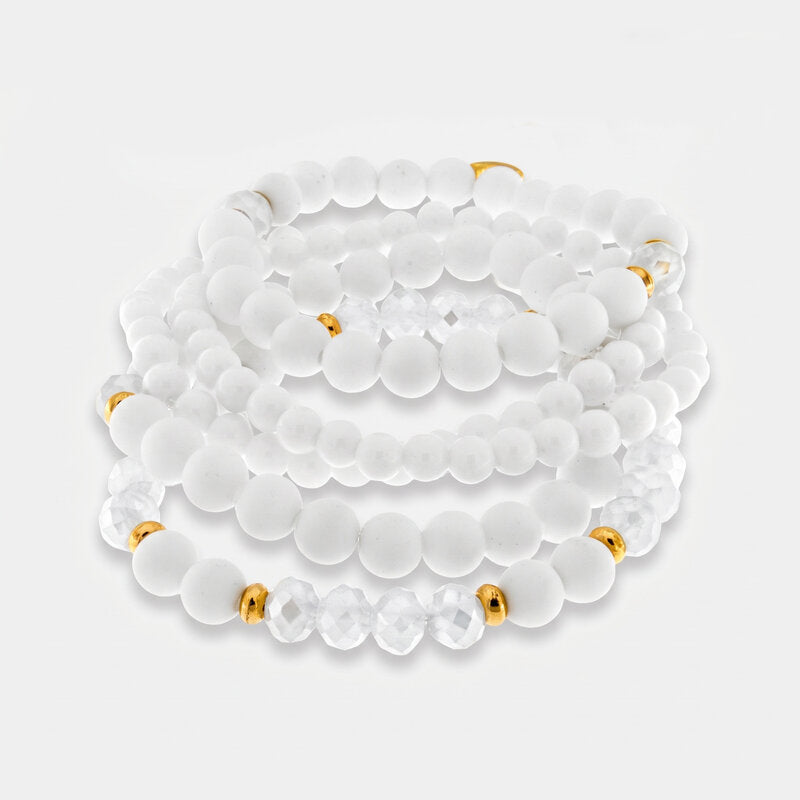 Bracciale in Metallo  con perle e dettagli in oro - BYSIMON gioielli