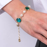 Bracciale in Metallo con perline e cristalli - BYSIMON gioielli