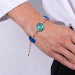 Bracciale in Metallo con cristalli quadrati blu - BYSIMON gioielli