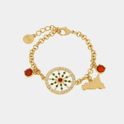 Metal bracelet with wheel and Sicily