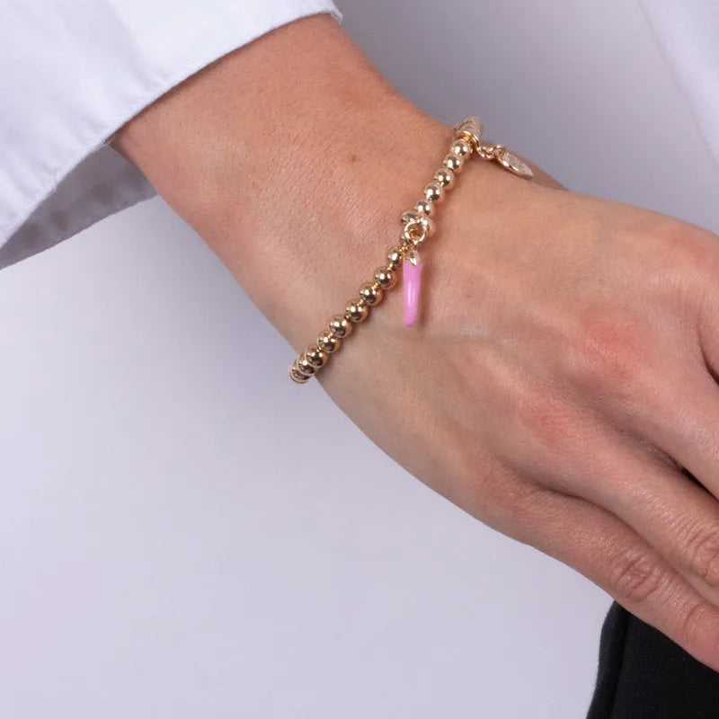 Bracciale in Metallo con cornetto rosa AMONAPOLI - gioiello BySimon