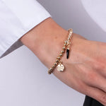 Bracciale in Metallo con cornetto nero - BYSIMON gioielli