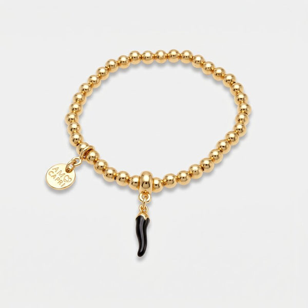 Bracciale in Metallo con cornetto nero - BYSIMON gioielli