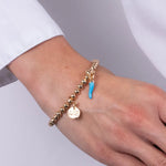 Bracciale in Metallo con cornetto turchese - BYSIMON gioielli