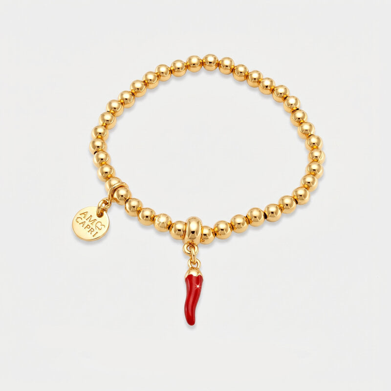 Bracciale in Metallo con cornetto rosso - BYSIMON gioielli