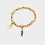 Bracciale in Metallo con cornetto verde - BYSIMON gioielli