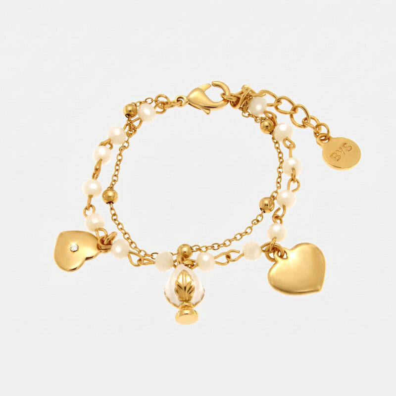 Bracciale multifilo pumo pugliese con pietre bianche | gioielli con pumo pugliese | BYSIMON