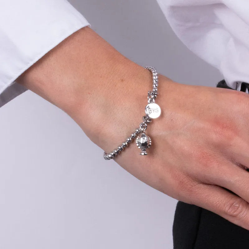 Bracciale pumo pugliese pendente silver | pumi pugliesi portafortuna | BYSIMON