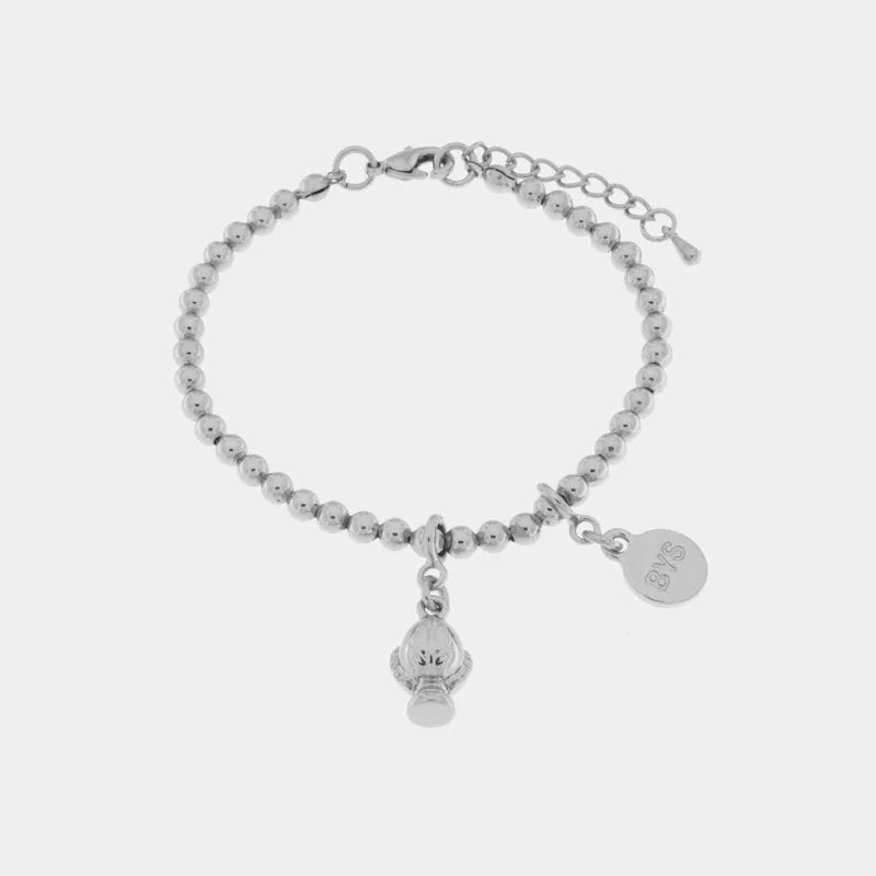 Bracciale pumo pugliese pendente silver | pumi pugliesi portafortuna | BYSIMON