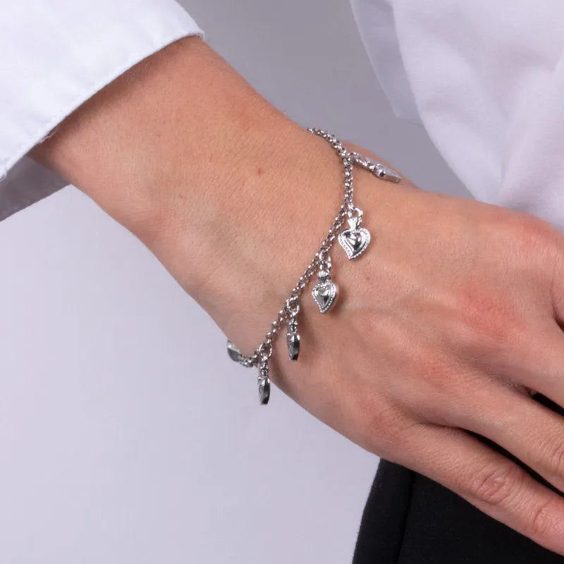 Bracciale in Metallo pendenti cuori sacro AMONAPOLI - gioiello BySimon