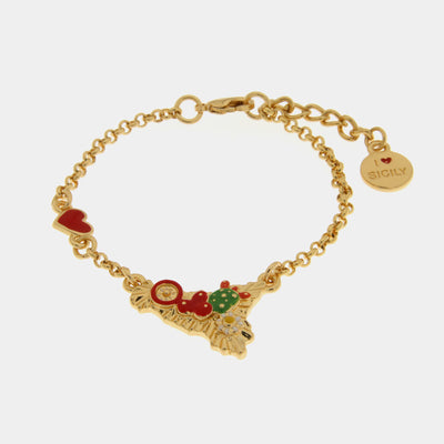 Bracciale in Metallo con sicilia e cactus SICILY - gioiello BySimon