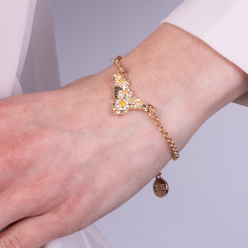 Bracciale in Metallo con sicilia e fiori - BYSIMON gioielli