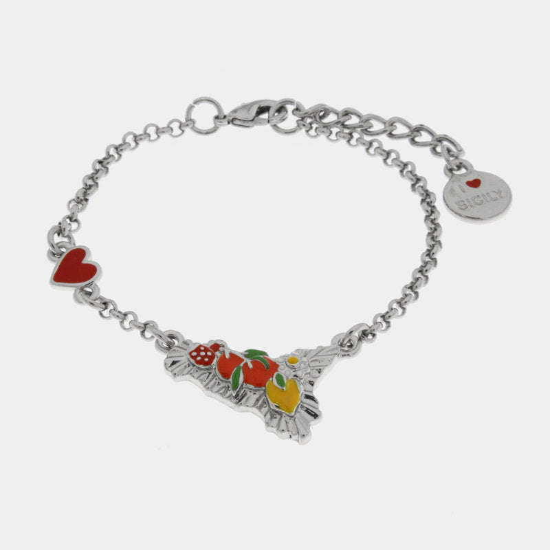 Bracciale in Metallo con sicilia e limoni SICILY - gioiello BySimon