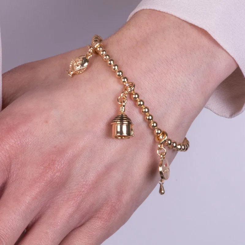 Bracciale in Metallo con trullo e piccolo pumo - BYSIMON gioielli