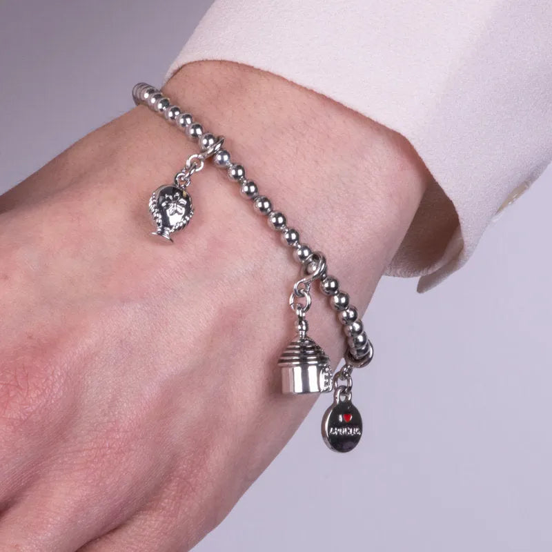 Bracciale in Metallo con trullo e piccolo pumo - BYSIMON gioielli
