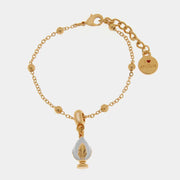 Bracciale in Metallo con pumo bianco