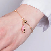 Bracciale in Metallo con pumo rosa