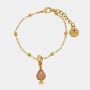 Bracciale in Metallo con pumo rosa