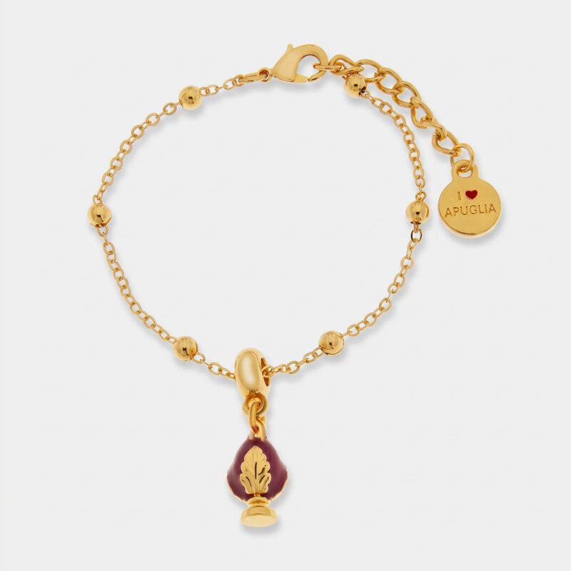 Bracciale con pumo pugliese viola | gioielli con pumo pugliese | BYSIMON
