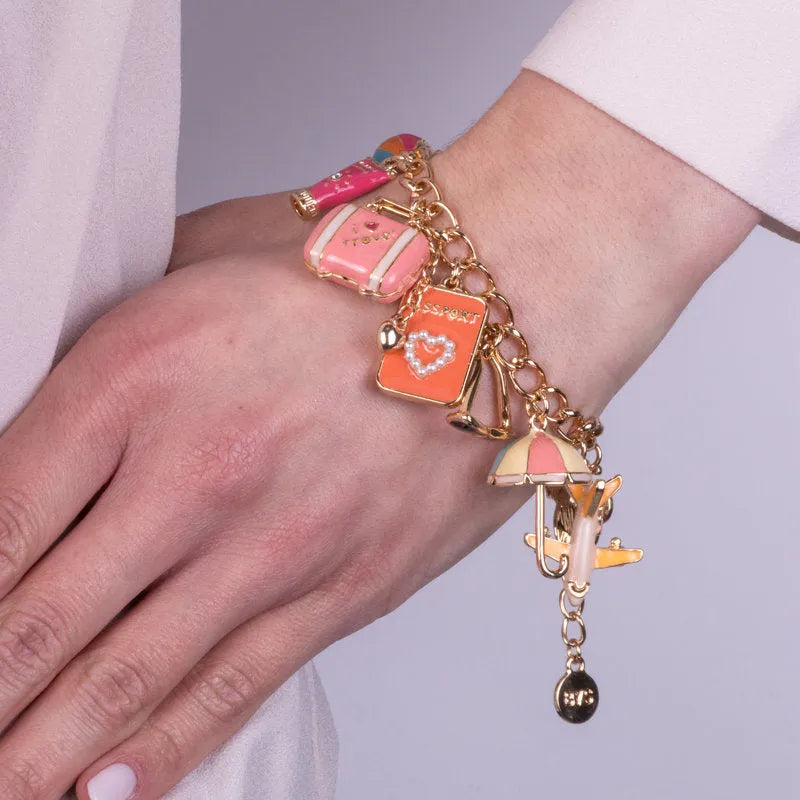 Bracciale in Metallo con ciondoli viaggio - BYSIMON gioielli