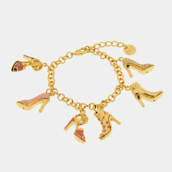 Bracciale in Metallo con scarpette rosa - BYSIMON gioielli
