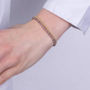 Bracciale in Metallo doppio filo con pietre viola