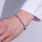 Bracciale in Metallo con pietre viola