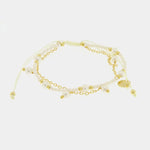 Bracciale in Metallo cordino con pietre bianche