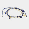 Bracciale in Metallo doppia catena con pietre blu
