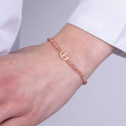 Bracciale in Metallo  con pietre rosa