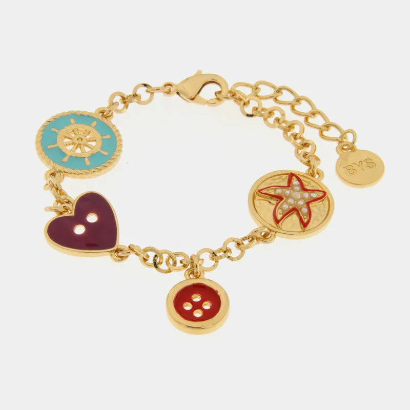 Bracciale in Metallo con stella marina e bottoni