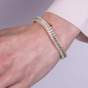 Bracciale in Metallo tennis semirigido semirigido con cristalli trasparenti